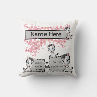 Keepsake pillow of new baby's birth.