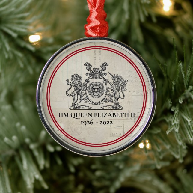 Keepsake Queen Elizabeth II 1926-2022 Christmas Metal Ornament (Tree)