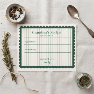 Keepsake Recipe Card, Personalised Family Recipe