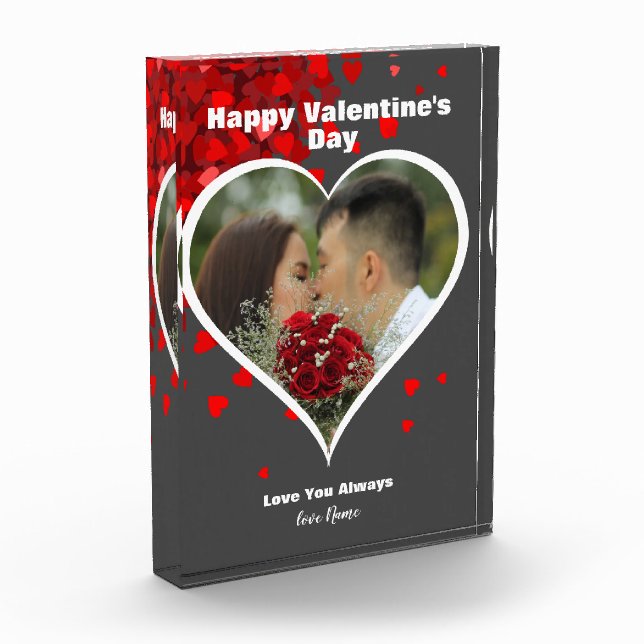 Keepsake Valentine | Red Hearts| Your Photo Block (Left)