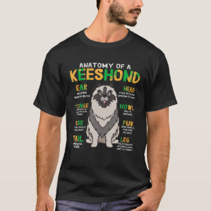 Keeshond Anatomy Funny Dog Mum Dad Gift T Shirt