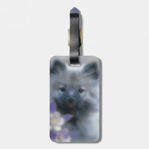 Keeshond and Columbine  - Dog Photograph Luggage Tag