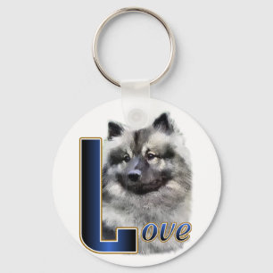 Keeshond Art Gifts Key Ring