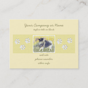 Keeshond Aspen Painting - Cute Original Dog Art Business Card