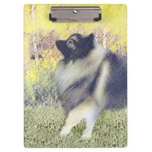 Keeshond Aspen Painting - Cute Original Dog Art Clipboard