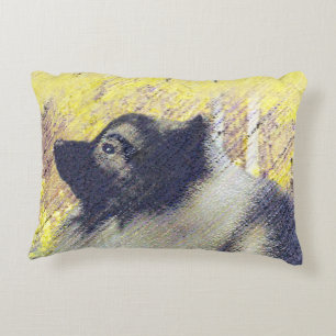 Keeshond Aspen Painting - Cute Original Dog Art Decorative Cushion