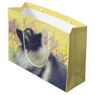 Keeshond Aspen Painting - Cute Original Dog Art Large Gift Bag