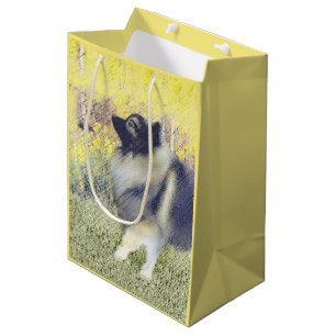 Keeshond Aspen Painting - Cute Original Dog Art Medium Gift Bag