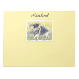 Keeshond Aspen Painting - Cute Original Dog Art Notepad
