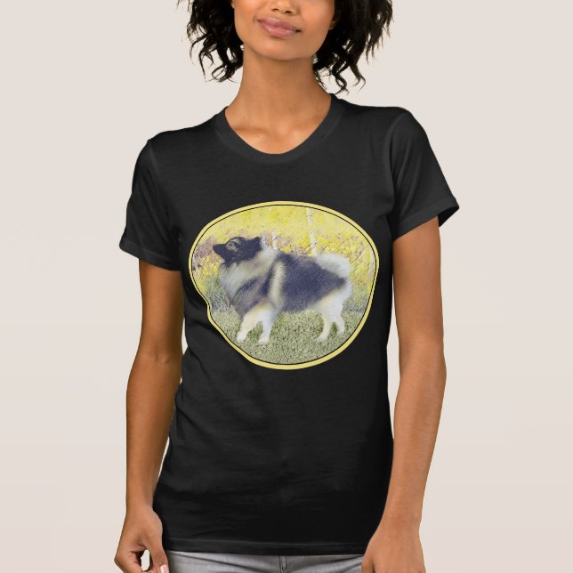 Keeshond Aspen Painting - Cute Original Dog Art T-Shirt (Front)