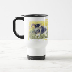 Keeshond Aspen Painting - Cute Original Dog Art Travel Mug