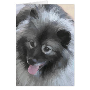 Keeshond Bailey Painting - Cute Original Dog Art