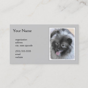 Keeshond Bailey Painting - Cute Original Dog Art Business Card