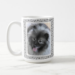 Keeshond Bailey Painting - Cute Original Dog Art Coffee Mug