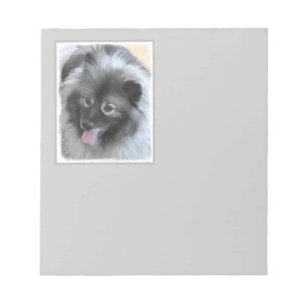 Keeshond Bailey Painting - Cute Original Dog Art Notepad
