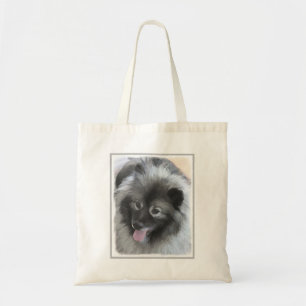 Keeshond Bailey Painting - Cute Original Dog Art Tote Bag