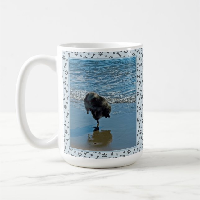 Keeshond Ballet Photograph - Cute Original Dog Art Coffee Mug (Left)