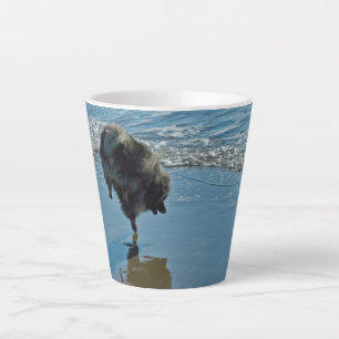 Keeshond Ballet Photograph - Cute Original Dog Art Latte Mug