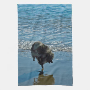 Keeshond Ballet Photograph - Cute Original Dog Art Tea Towel