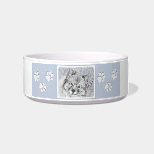 Keeshond Beth Painting - Cute Original Dog Art Bowl