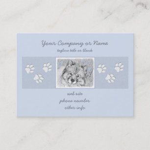 Keeshond Beth Painting - Cute Original Dog Art Business Card