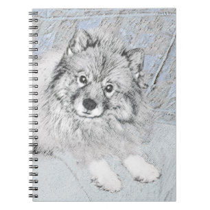Keeshond Beth Painting - Cute Original Dog Art Notebook