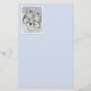Keeshond Beth Painting - Cute Original Dog Art Stationery