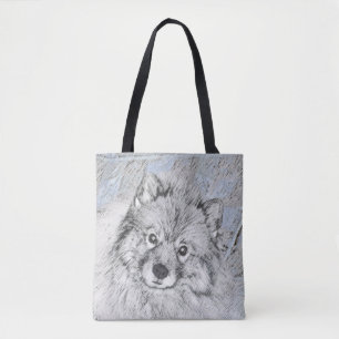 Keeshond Beth Painting - Cute Original Dog Art Tote Bag
