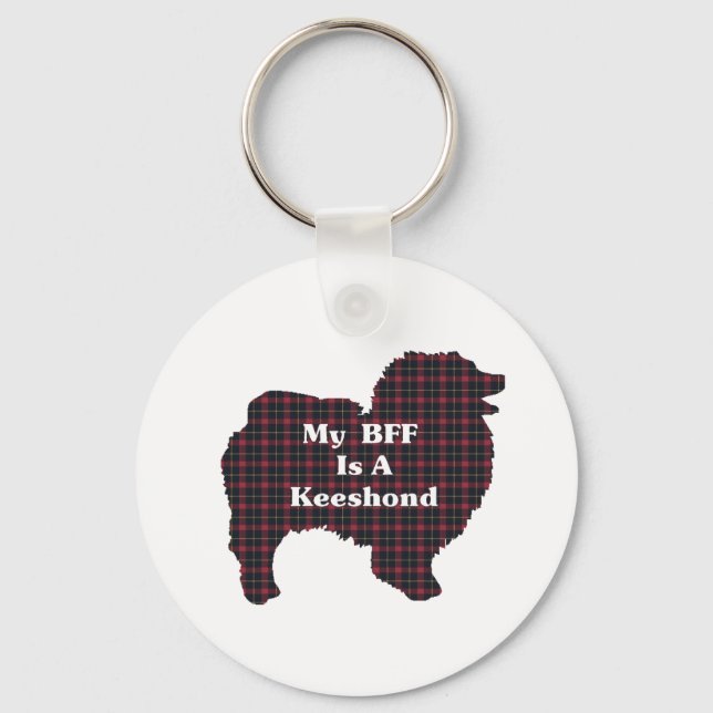 Keeshond BFF Gifts Key Ring (Front)
