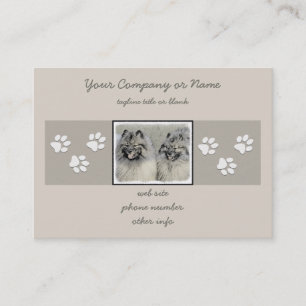 Keeshond Brothers Painting - Original Dog Art Business Card