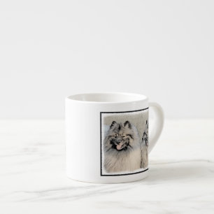 Keeshond Brothers Painting - Original Dog Art Espresso Cup