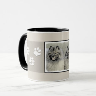 Keeshond Brothers Painting - Original Dog Art Mug