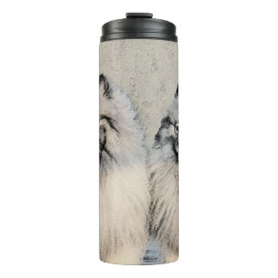 Keeshond Brothers Painting - Original Dog Art Thermal Tumbler