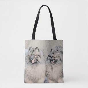 Keeshond Brothers Painting - Original Dog Art Tote Bag