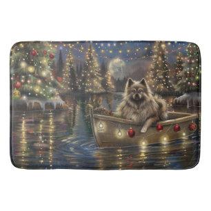 Keeshond Christmas Festive Voyage Bath Mat