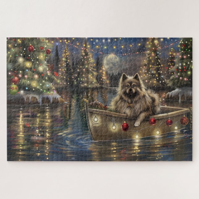 Keeshond Christmas Festive Voyage Jigsaw Puzzle (Horizontal)