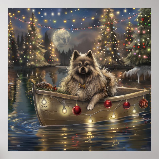 Keeshond Christmas Festive Voyage Poster (Front)