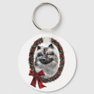 Keeshond Christmas Gifts Key Ring