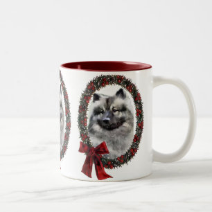 Keeshond Christmas Gifts Two-Tone Coffee Mug