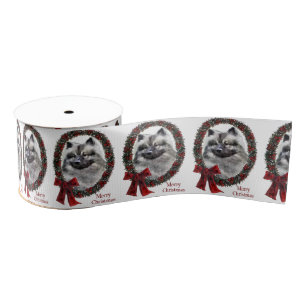Keeshond Christmas Grosgrain Ribbon