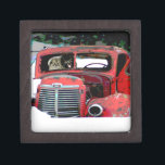 Keeshond Christmas Old Truck Painting Dog Art Gift Box<br><div class="desc">Keeshond Christmas Old Truck dog portrait, original painting. We specialise in cute and funny original art. Buy this for yourself or as a great gift for your Keeshond loving friends. Be creative - click on CUSTOMIZE to add/remove/change text, resize the picture, change colours or anything else the customisation tool will...</div>