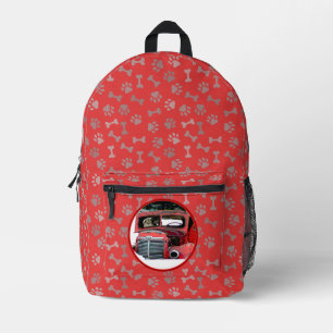Keeshond Christmas Old Truck Painting Dog Art Printed Backpack