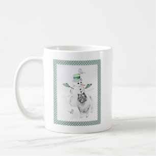 Keeshond Christmas Snowman Painting Dog Art Coffee Mug