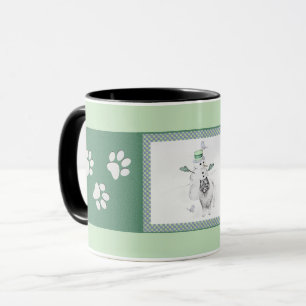 Keeshond Christmas Snowman Painting Dog Art Mug