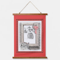 Keeshond Christmas Winter Window Painting Dog Art