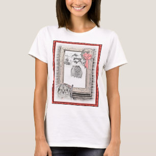 Keeshond Christmas Winter Window Painting Dog Art T-Shirt