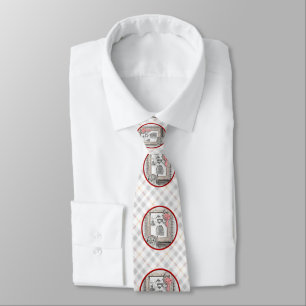 Keeshond Christmas Winter Window Painting Dog Art Tie
