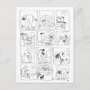 Keeshond comic Bathtime Postcard