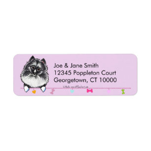 Keeshond Cute Dangles Thistle Return Address Label