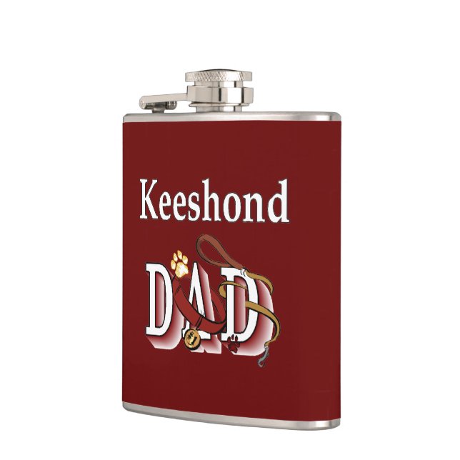 Keeshond Dad Hip Flask (Left)